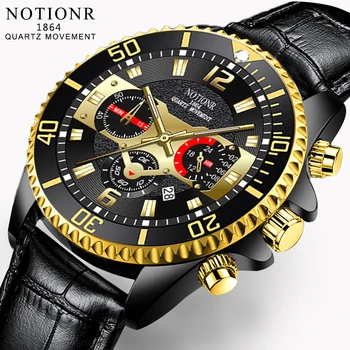 Moda Erkek Altın Saatler Erkekler Lüks Spor Su Geçirmez Kuvars kol saati Aydınlık Saat Adam İş Deri İzle reloj hombre