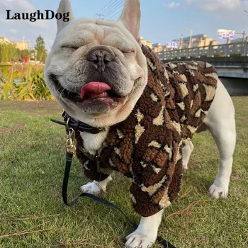 Moda Fransız Bulldog Giysileri Sonbahar Kış Köpek Giysileri Yumuşak Polar Hoodie Ceketler Ceket Küçük Orta Köpekler İçin Giyim Pug 3XL