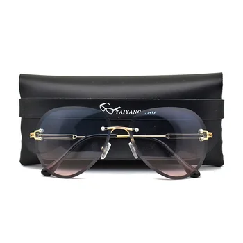 Moda Tasarımcısı Güneş Gözlüğü Kadın 2021 Çerçevesiz Vintage Gözlük Klasik Pilot Çerçeve güneş gözlüğü Tonları Bayan zonnebril dames
