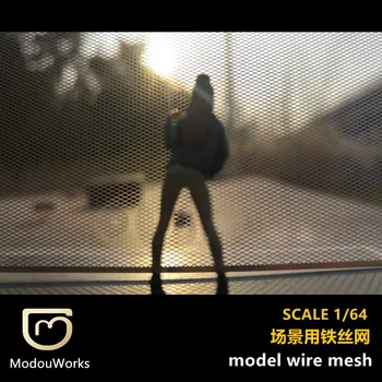 Modou Diorama Modeli Devre Dikenli Tel Çit 1/64 Yarış Yol Sahne Metal Ekran Tasarım Parçaları Oyuncak pres döküm model araba