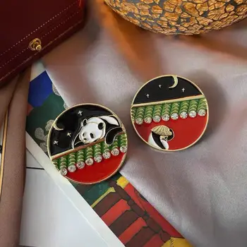 Morkopela Dev Panda Hayvan Emaye Pin Broş Metal Rozeti çanta klipsi Pimleri Sırt Çantaları İçin Sanat Aksesuarları Hediye