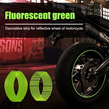 Motosiklet Tekerlek Sticker Motocross Yansıtıcı Çıkartmaları Jant Bant Şerit Honda Kawasaki İçin