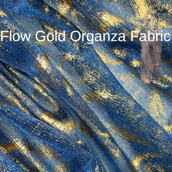 Organze Kumaş Akan Altın Metre Giyim Gelinlik Hanfu Dikiş Bronzlaşmaya Baskılı Dekoratif İnce Yumuşak Yaz