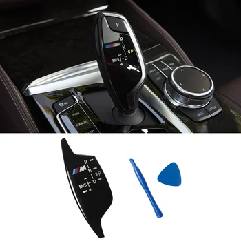 Oto Araba Vites Topuzu Paneli Vites düğme kapağı Amblemi M Performans Sticker BMW için X3 X5 X6 F01 F10 F11 F30 F35 F15 F16 F18