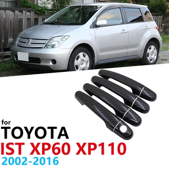 Parlak Siyah Karbon Fiber Araba Kapı Kolları Toyota ıst MK1 XP60 MK2 XP110 2002-2016 Araba Aksesuarları çıkartmalar 2003 2004