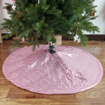 Pembe Pullu Noel Ağacı Paspaslar Noel Ağacı Etekler Sparkly Ağacı Etek Kumaş Halı Yuvarlak Oturma Odası Dekorasyon