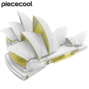 Piececool Model Oluşturma Kiti Sydney Opera Binası Bulmaca 3D Metal Yapboz DIY Seti Yetişkin Çocuklar için Oyuncak Gevşeme