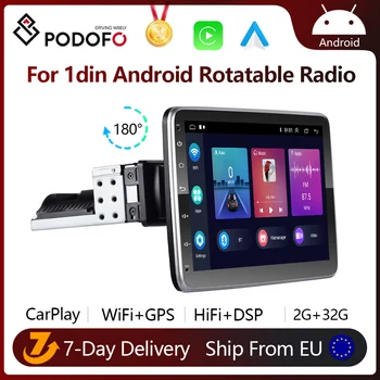 Podofo 1 Din CarPlay Dönebilen Android AutoRadio Araba Radyo İle 10 