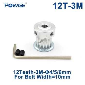POWGE 12 Diş HTD 3M Senkron Kasnak Çap 4/5 / 6mm Genişliği 10mm 3M zamanlama kemeri HTD3M Kasnak dişli çark 12 T 12 Diş