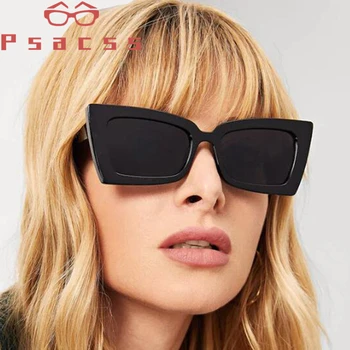 Psacss 2019 YENİ Retro Kare Güneş Kadınlar Lüks Marka Tasarımcısı Yüksek Kaliteli Açık güneş gözlüğü Moda Ayna Shades UV400