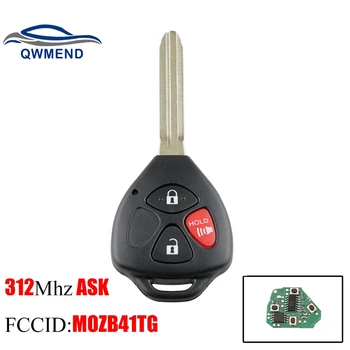 QWMEND 3 Düğmeler Uzaktan anahtar Toyota İçin MOZB41TG 312Mhz Toyota Scion Yaris 2005-2010 İçin Araba anahtarları 4D67 veya G Çip isteğe bağlı