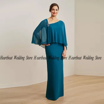 Resmi Anne Elbise Düğün İçin Kap Kollu Kat Uzunluk Şifon Anne Damat Elbise Artı Boyutu Kadınlar İçin Vestido Madrina 2022