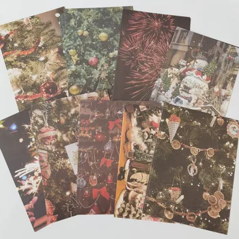 Retro Noel Arka Plan Malzemesi Kağıt Önemsiz Günlük Scrapbooking Vintage Dekoratif DIY Zanaat Fotoğraf Albümü Ambalaj Kağıdı