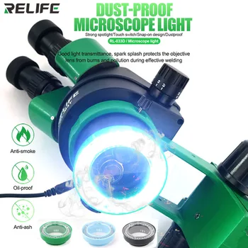 RL-033D Snap-on mikroskop ışık kaynağı toz geçirmez ışık kaynağı güçlü yoğuşmalı ışık ışık dokunmatik açmak için ışık LED