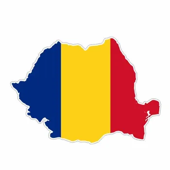 Romanya Haritası Bayrağı Ulusal Vatanseverlik Araba Sticker Tampon Pencere Cam Aksesuarları Pvc Araba Gadget Çıkartmalar Tutkal Etiket