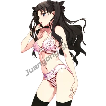 Seksi Bikini Kız Araba Sticker Kader kalmak gece Tohsaka Rin Güzellik Anime Çıkartması Telefon Tampon Kamyon Güzel Çıkartması Grafik KK13x8cm