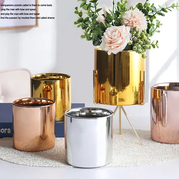 Seramik Çiçek Saksıları İskandinav Altın Etli Vazo Saksı Topraksız Vazolar Organizatör kalemlik Ev Dekorasyon Çiçek Vazolar