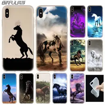 Sevimli Unicorn At Yumuşak Silikon Kılıf iPhone 13 11 12 Pro X XS Max XR 6 6S 7 8 Artı SE Mini Kapak