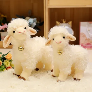 Simulatio Kawaii Güzel Hayvan Koyun peluş oyuncaklar Küçük Kuzu Bebek Sevimli Çan Alpaka Oyuncaklar Yüksek Kaliteli Oyuncak Çocuk Kız Hediyeler