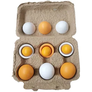 Simülasyon Yumurta Karton Mutfak Oyuncaklar Okul Öncesi Çocuk Oyun Mutfak Oyunu Ahşap Çocuklar Sahte Yumurta Oyna Pretend Gerçekçi Oyuncak Gıda