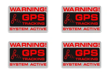 Su geçirmez Uyarı GPS İzleme Polis Sistemi Araba Çıkartmaları Styling Çıkartmaları Pencere Tampon Araba İç PVC 12cm X 7cm