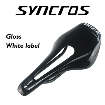 Syncros Karbon Fiber Eyer 128 * 255mm Parlak / mat Tam Karbon Fiber Dağ bisiklet selesi Yol / dağ Katlanır bisiklet koltuğu