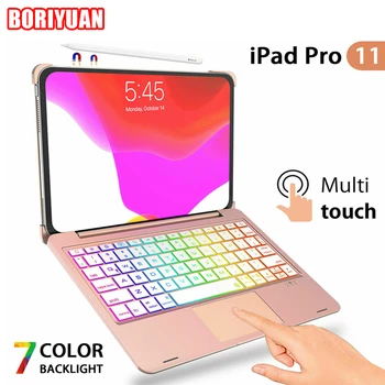 Tabletler Touchpad Klavye Kılıf Kapak 7 Renk Sihirli Klavye Apple iPad Hava 4 için iPad Pro için 11 2018 2020 2021 Nesil Kılıf