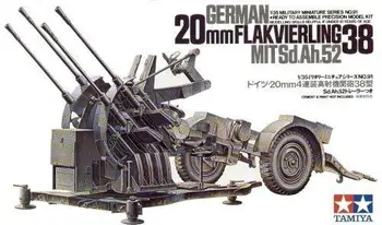 Tamiya 35091 1/35 model seti Alman 2cm Flakvierling 38 Uçaksavar Silahı