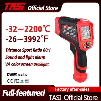TASI TA603 Serisi Kızılötesi Termometre 1080/1380/1680/1880/2200 Yüksek Sıcaklık Renkli Ekran Temassız Lazer Termometro Metre