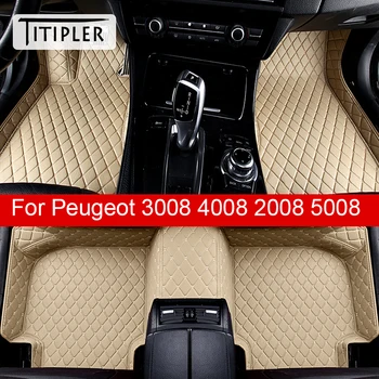 TİTİPLER Araba Paspaslar İçin Peugeot 2008 3008 4008 5008 Ayak Coche Aksesuarları Halı