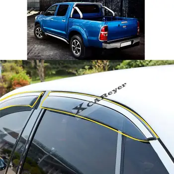 Toyota Hilux Fortuner için Sw4 2012 2013 2014 Araba Vücut Şekillendirici Sticker Plastik pencere camı Rüzgar Visor Yağmur