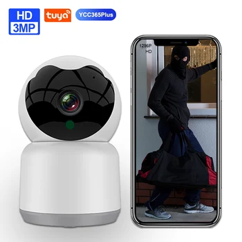 Tuya Akıllı Kamera Wifi 3MP IP Kamera Mini Video Gözetim Kamera Gece Görüş İki Yönlü Ses Kablosuz ev güvenlik kamerası