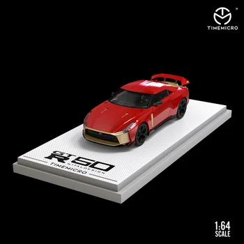 Tımemıcro 1/64 Nissan GTR-R50 Skyline Kırmızı JDM stil Model Araba Supercar Yarış GT Diecast Araç için Kılıf ile kız erkek hediye