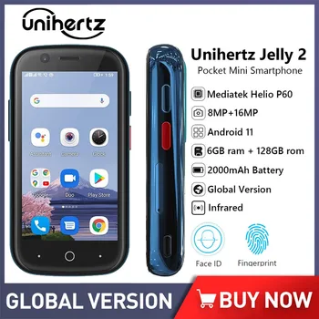 Unihertz Smartphone Mini Telefon Cep Android Helio P60 Küresel Sürüm kilidi açılmamış cep telefonları Telefonları 6G RAM 128G ROM Cep Telefonu