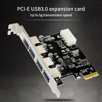 USB 3.0 PCI-E Genişleme Kartı PCI express PCIe USB 3.0 hub adaptörü 4-port USB3. 0 denetleyici USB 3 0 PCI e PCIe express