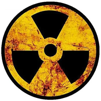 Uyarı Araba Sticker Radyoaktif Nükleer Radyasyon Rustik Sembolü Etiket Otomatik Dizüstü Tampon Çıkartması PVC KK, 7cm * 7cm