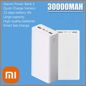 Xiaomi güç kaynağı 3 30000mAh PB3018ZM 3 USB Tip C 18W Hızlı Şarj Taşınabilir Mi Powerbank 30000mAh harici Pil Poverbank