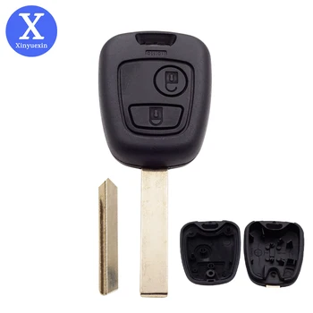 Xinyuexin 2 Düğmeler Uzaktan Araba Anahtarı Kabuk Durumda Fob Peugeot 106 107 307 206 207 306 406 Citroen C3 C2 Anahtar Hu83 Bıçak