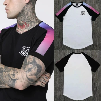 Yeni 2021 Moda erkek Rahat T shirt Kısa Kollu Degrade siksilk O-boyun erkek t-shirtü Giyim marka tişörtler