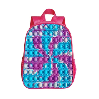 Yeni Pembe 3D Gökkuşağı Kabarcık Sırt Çantası Kızlar için 12 İnç Aile Oyunu POP Fidget Sırt Çantası Çocuklar Yumuşak Saplı okul çantası (can't Pop It)