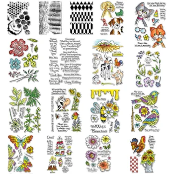 YENİ Hayvanlar Mektup Böcekler Silikon Pullar DIY Scrapbooking / Fotoğraf Albümü Dekoratif Açık Damga