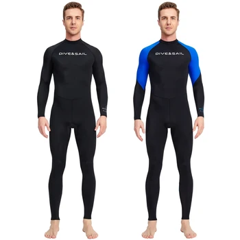 Yetişkin Uzun Kollu Dalış sörf kıyafeti Erkekler Sıcak Tutmak Mayo dalgıç kıyafeti Naylon Wetsuit Dalış Dalış Vücut Takım Elbise