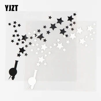 YJZT 13×13.2 CM Topu Ateşleme Yıldız Güzel Sanat Çıkartması Vinil Araba Çıkartmaları Siyah / Gümüş 10A-0659