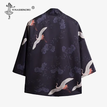Yukata Kadın Kimono Hırka Erkekler Japon Kimono Geleneksel Unisex Harajuku Plaj Gevşek Ince Gömlek Bluzlar Ceket Baskı Pamuk
