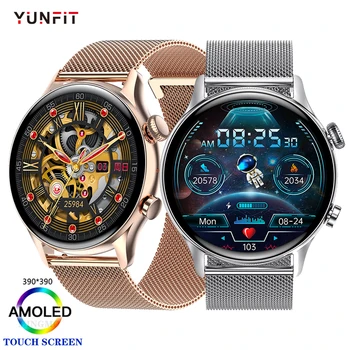 YUNFIT akıllı saat Erkekler İçin AMOLED HD Ekran Spor Spor Su Geçirmez Smartwatch Kadınlar NFC Bilek Saat Android IOS PK GT3