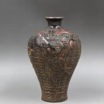 Zarif retro porselen kabartma Horoz vazo ev dekorasyon