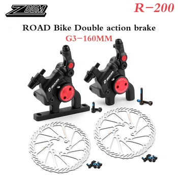ZOOM Yol Bisikleti Frenler R-200 Mekanik Hattı Çekerek Hidrolik disk fren Düz Dağı Kumpas ile 160mm Rotorlar Bisiklet Parçaları